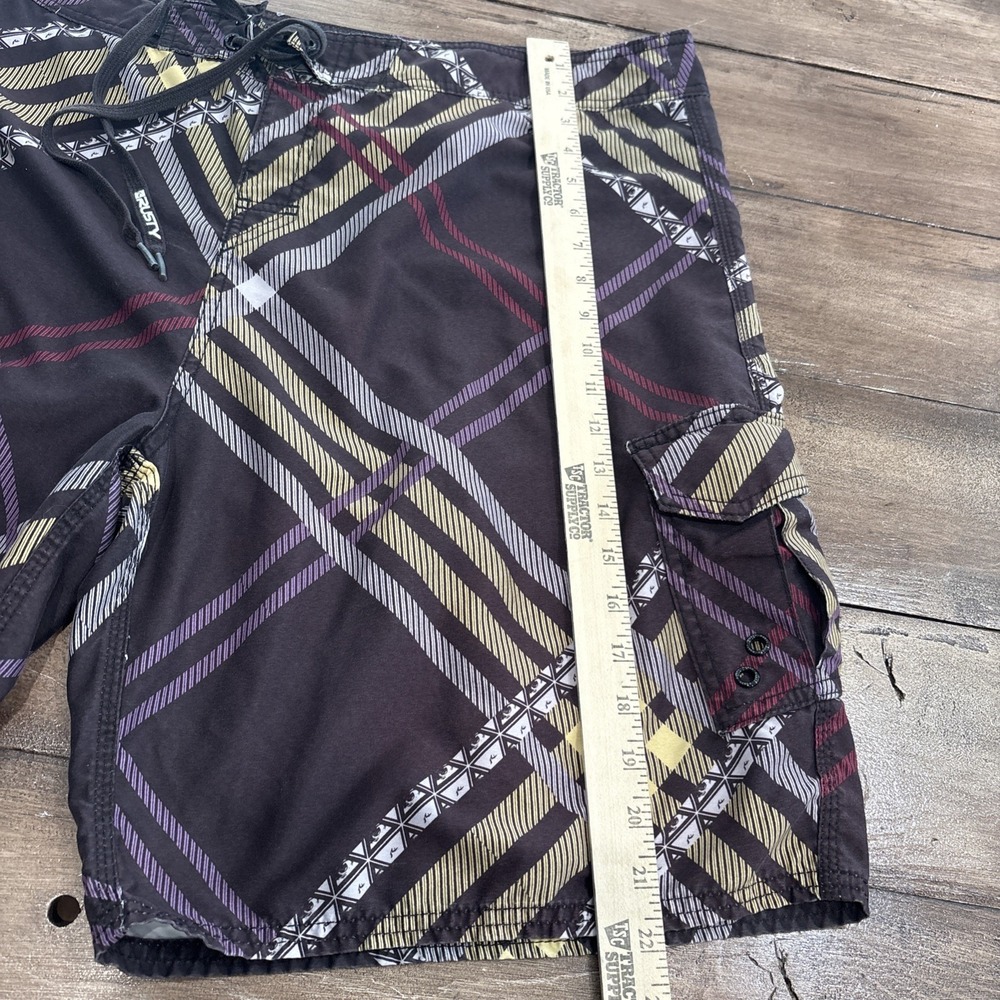 Rusty R Evolution Men's Board Shorts‎  Size 40 Multi Color Y2K - Picture 8 of 10